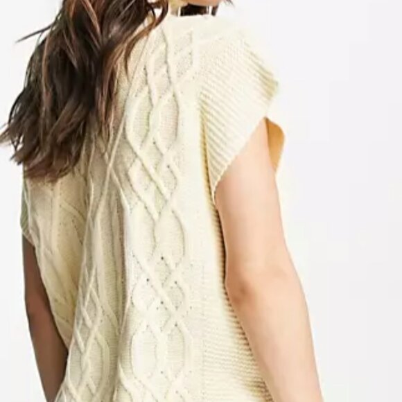 ASOS Violet Romance Oversized High Neck Cable Knit Oversized Tunic Dress Sweater - Picture 15 of 16